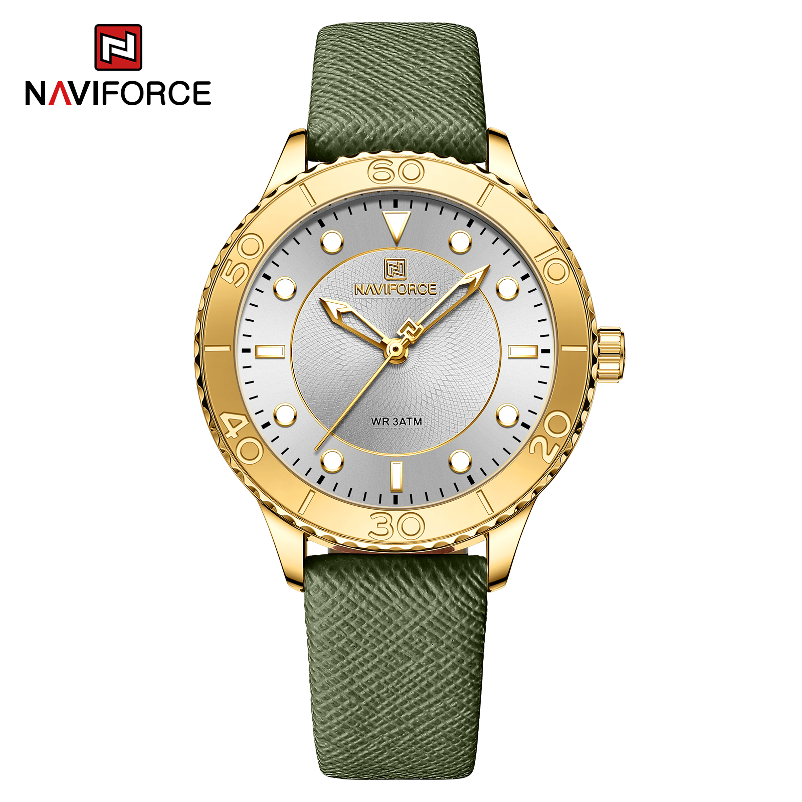 ساعت مچی زنانه نیوی فورس Naviforce NF 5020 G/W/L.GN