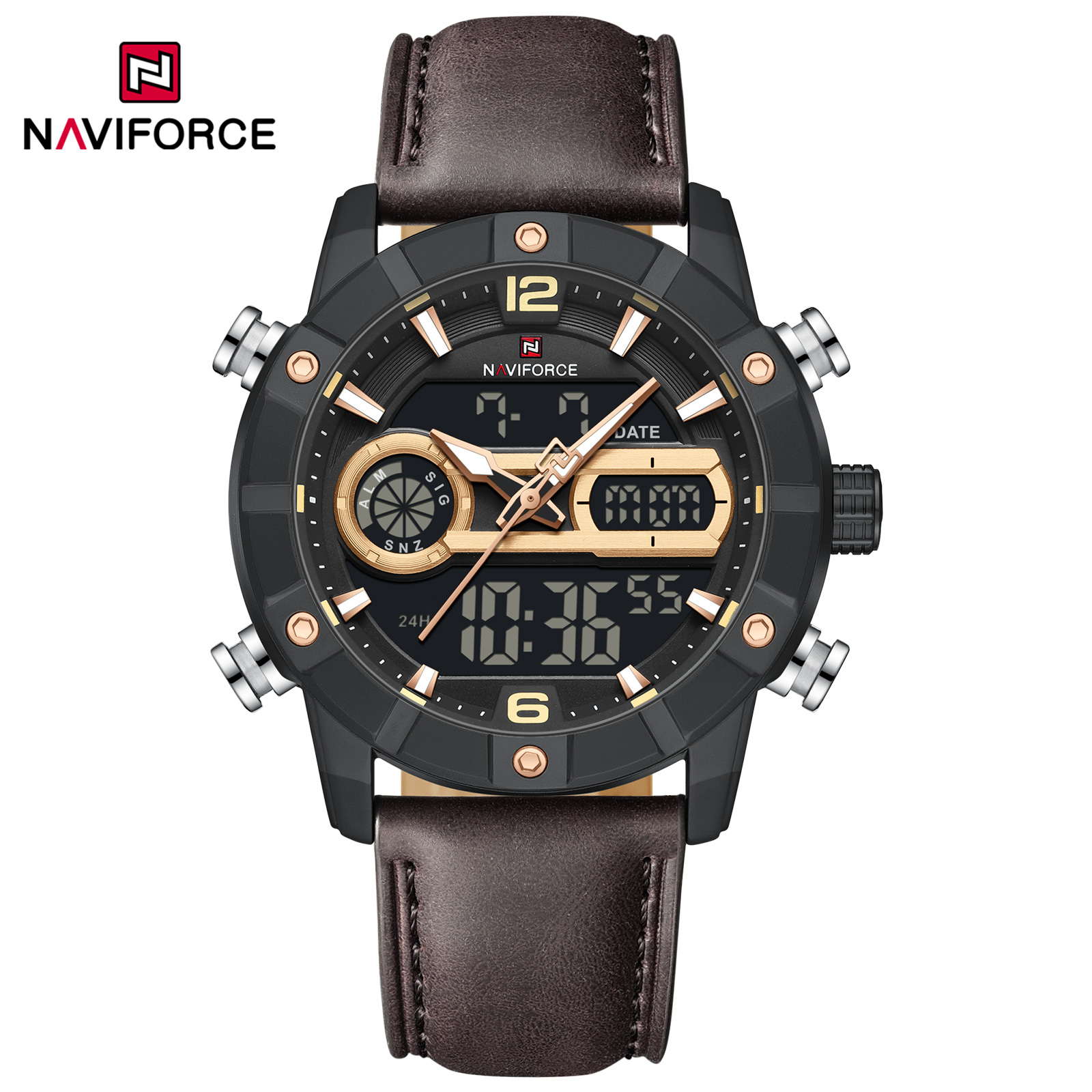 ساعت مچی مردانه اورجینال  naviforce  nf9263 brgdbn